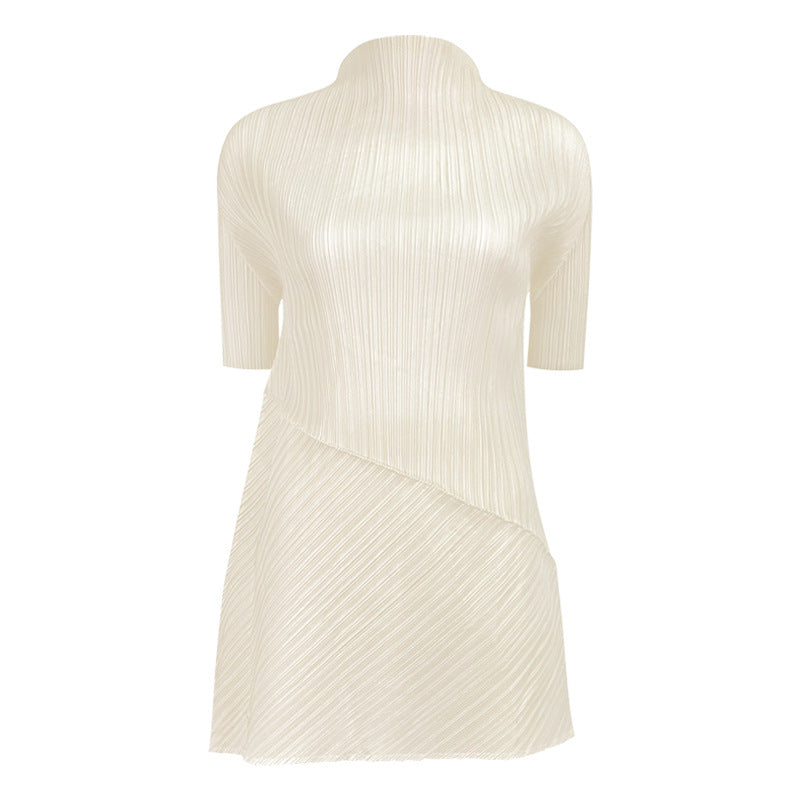 Solid Color Mid-Length Top Irregular Skirt Clothing Two-Piece Suit