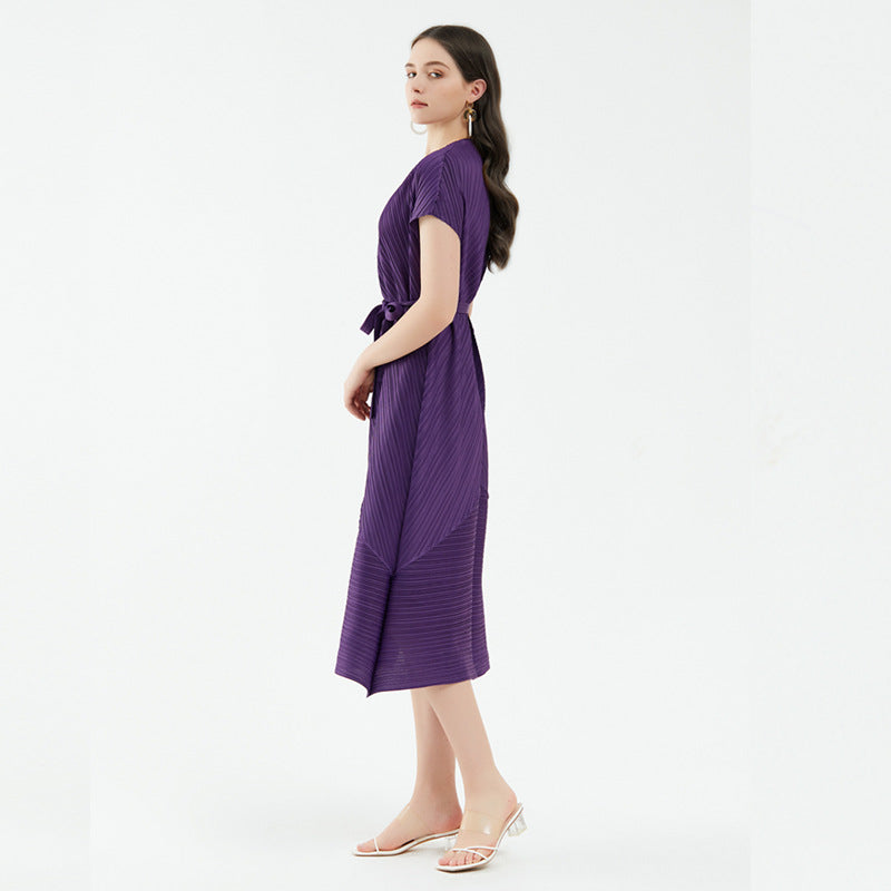 Slimming Waist-Tight Design Dress Women's V-neck Skirt