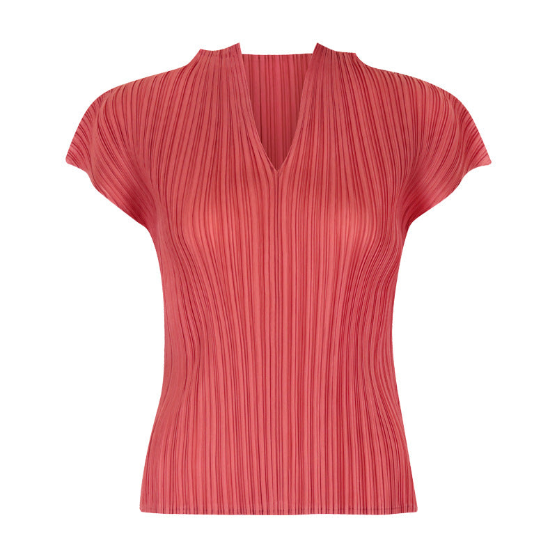 Solid Color Classic All-Match T-shirt for Women Basic Style Slim Fit Slimming V-Neckline Sleeveless Bottoming Top