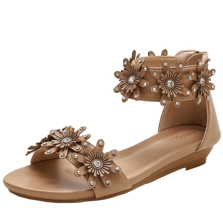 [Sold out on Short in Size Clearance] Wedge Bohemian Sandals Roman Strap Flat-Heeled Casual Shoes