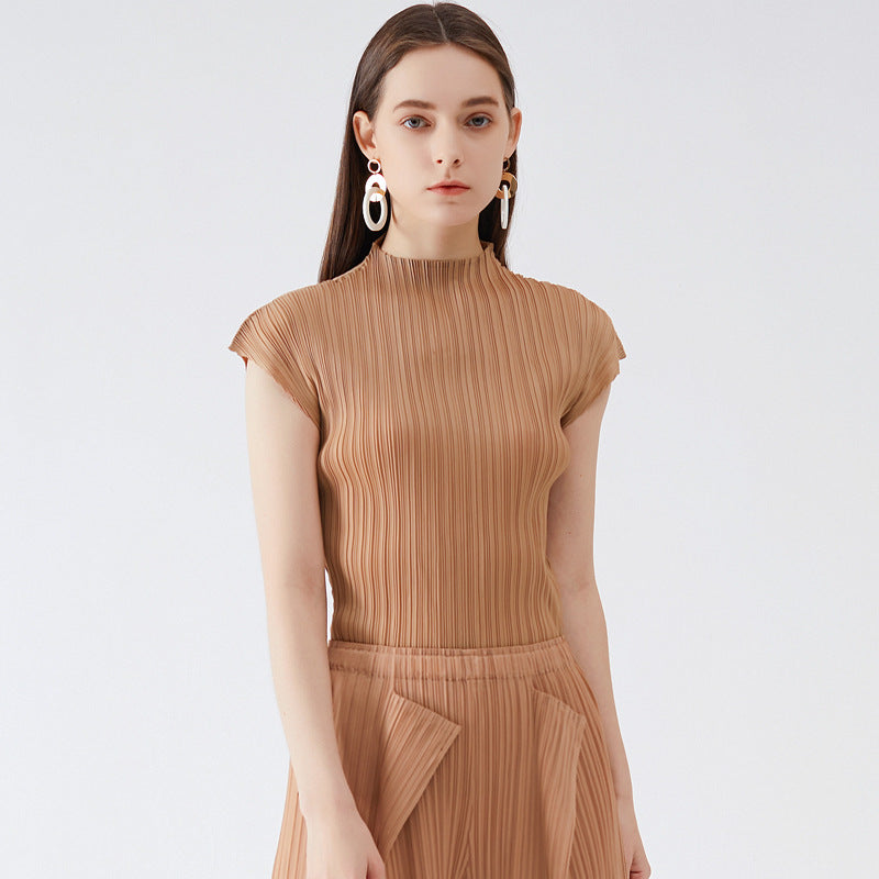 T-shirt Women's Slim Top Comfortable Basic Style Flying Sleeves Bottoming Top