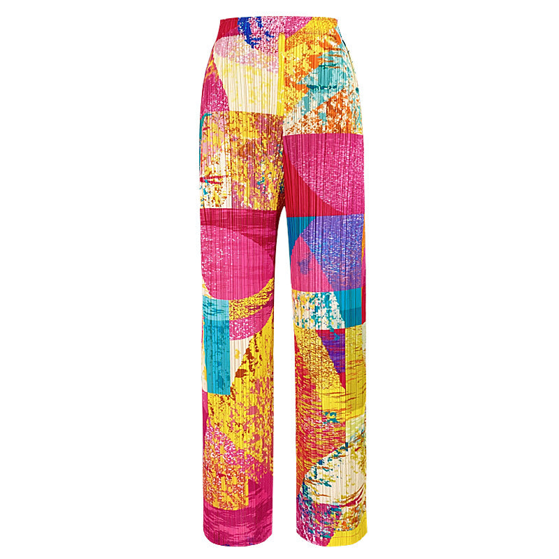 Suit Street Cool Pleated Long Sleeve Women's Loose Top Casual Pants Two-Piece Set