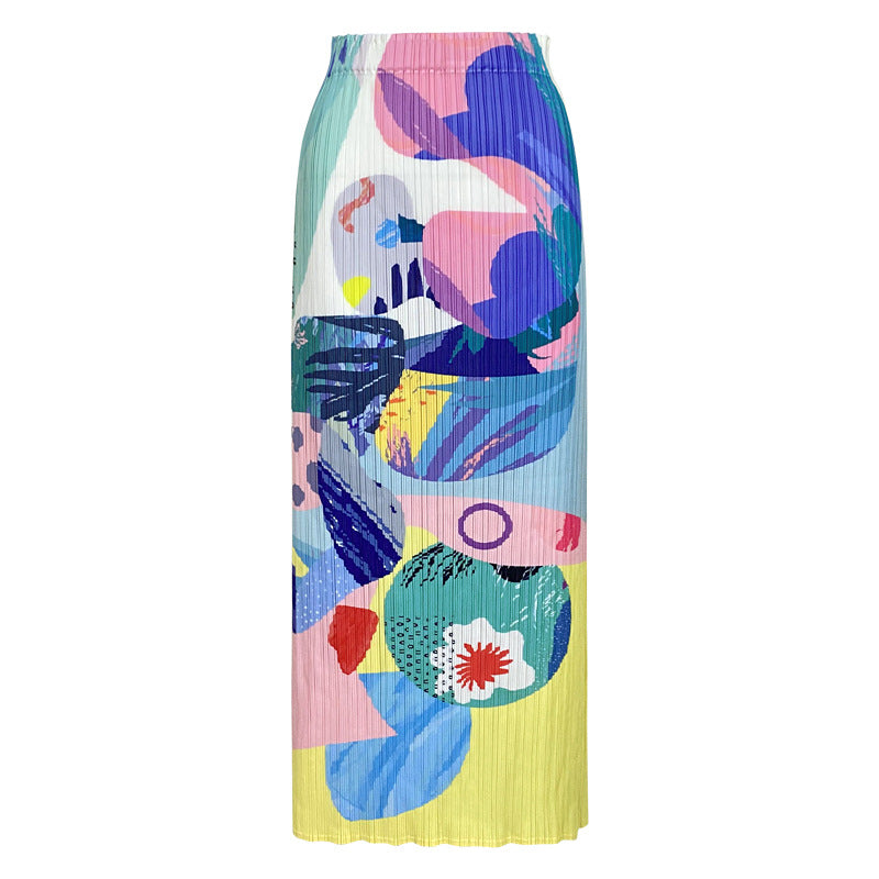 Women's Slimming Printed A- line Sheath Skirt Skirt