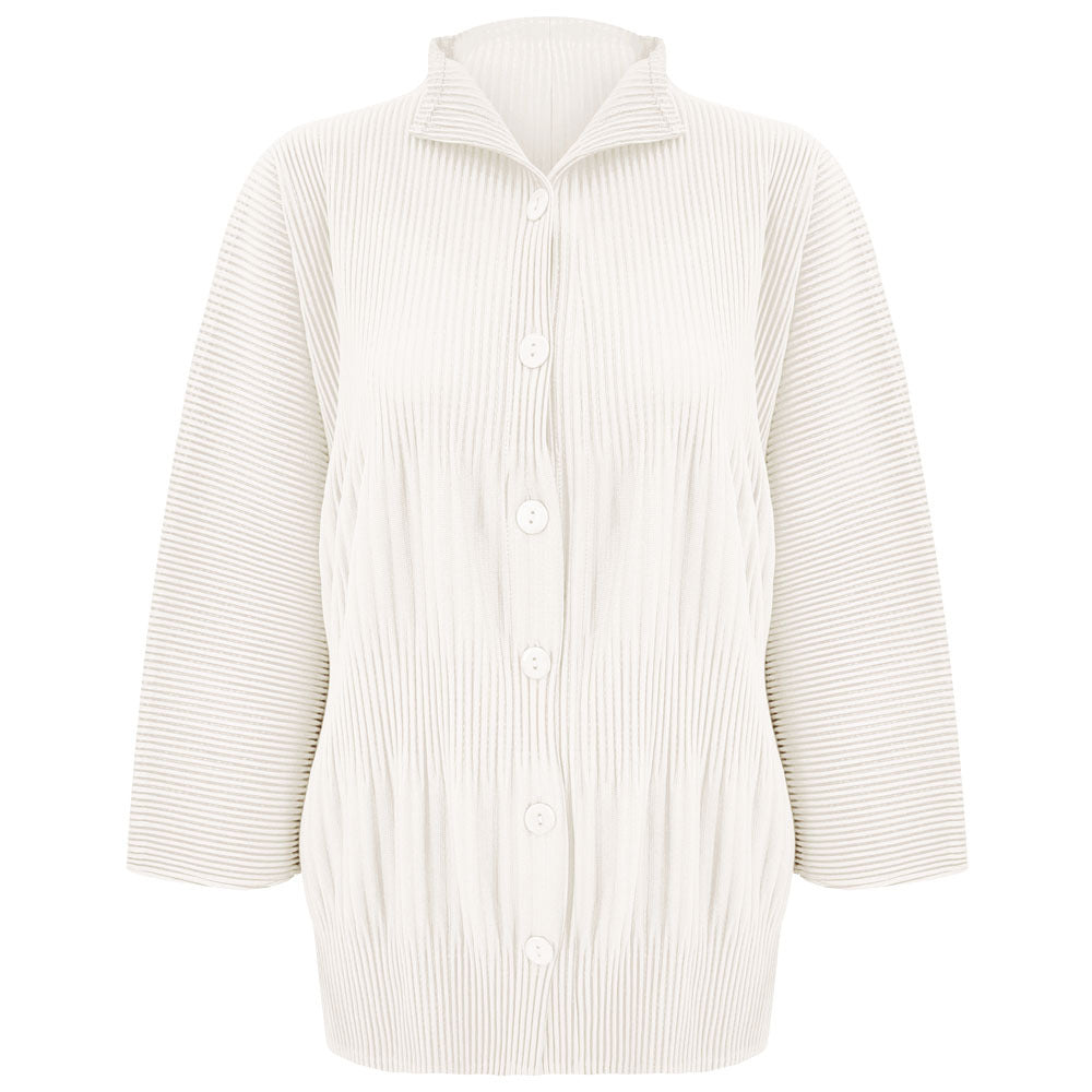 Thickened Single-Breasted Shirt Women's Solid Color Pleated Loose Casual Style Outer Long-Sleeves Top