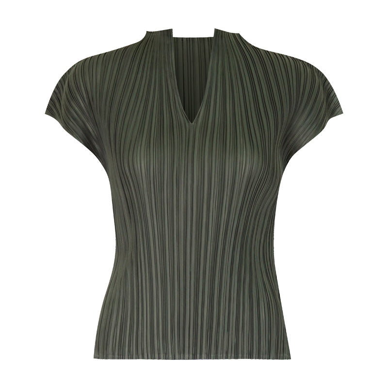 Solid Color Classic All-Match T-shirt for Women Basic Style Slim Fit Slimming V-Neckline Sleeveless Bottoming Top