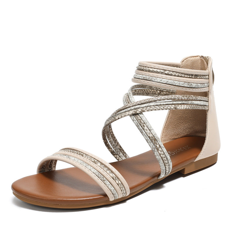 Roman Sandals Women's Soft Soled Flats Beach Shoes