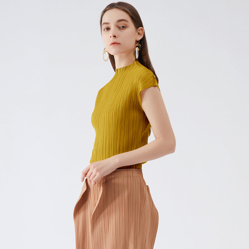 T-shirt Women's Slim Top Comfortable Basic Style Flying Sleeves Bottoming Top