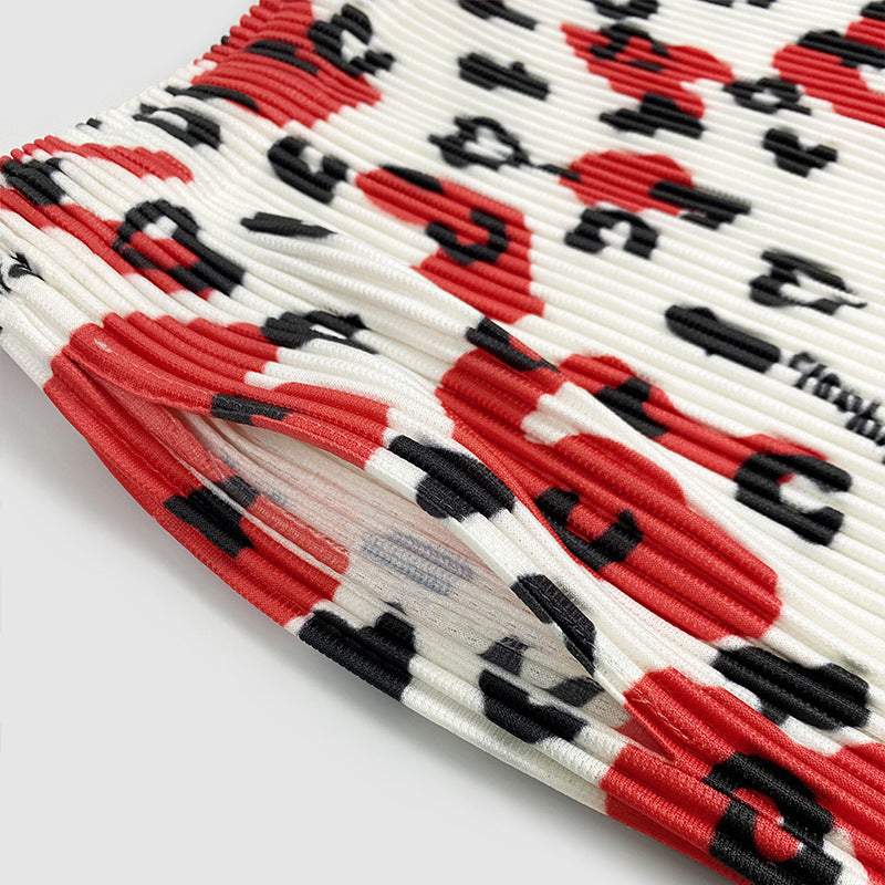 Thick Skirt Printed Waist Mid-Length Elegant Pleated Casual Skirt Women's A- line Skirt Spring