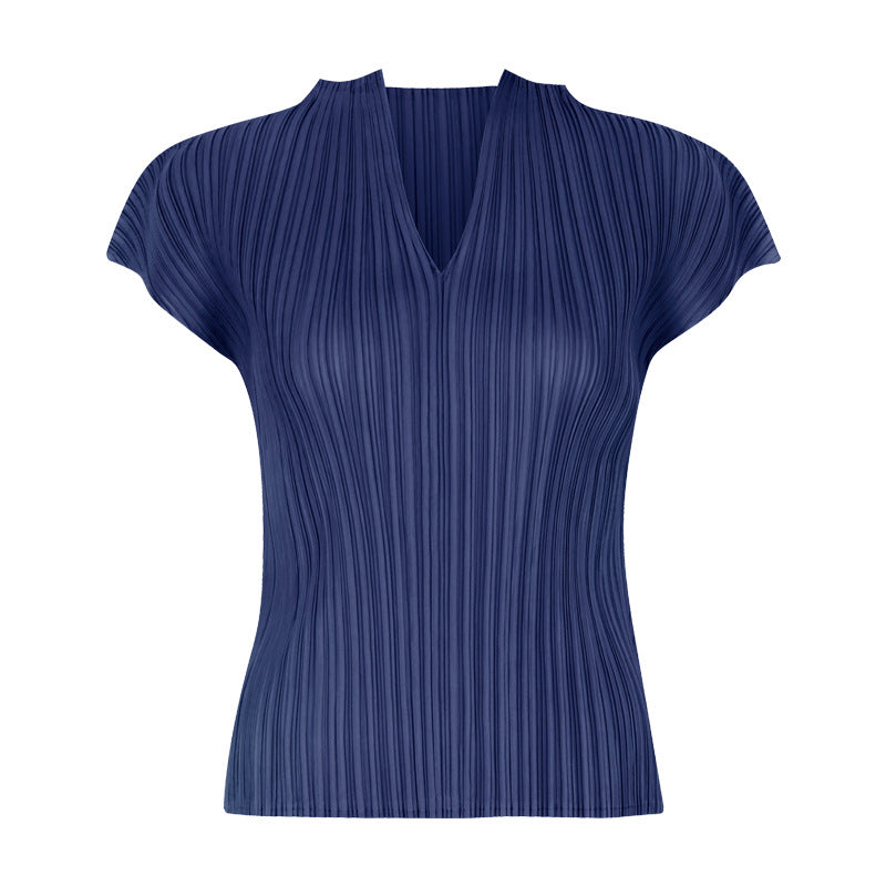 Solid Color Classic All-Match T-shirt for Women Basic Style Slim Fit Slimming V-Neckline Sleeveless Bottoming Top