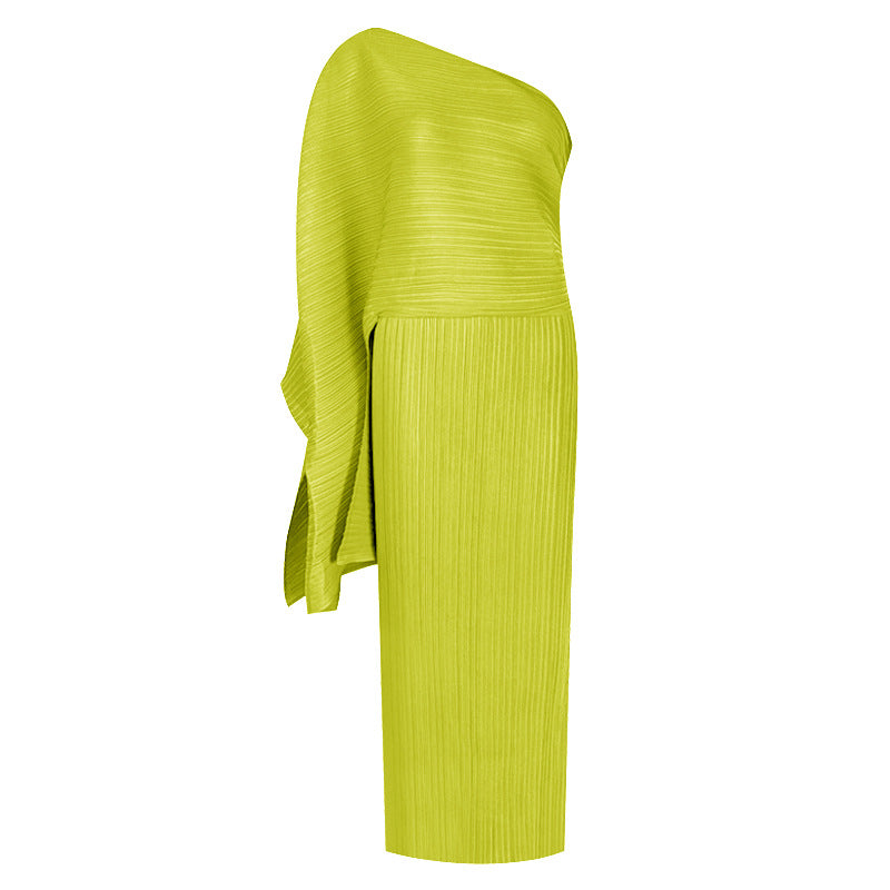 Women's Irregular Beveled Edge Waist-Slimming Long Dress Multiple Colors Waist Dress