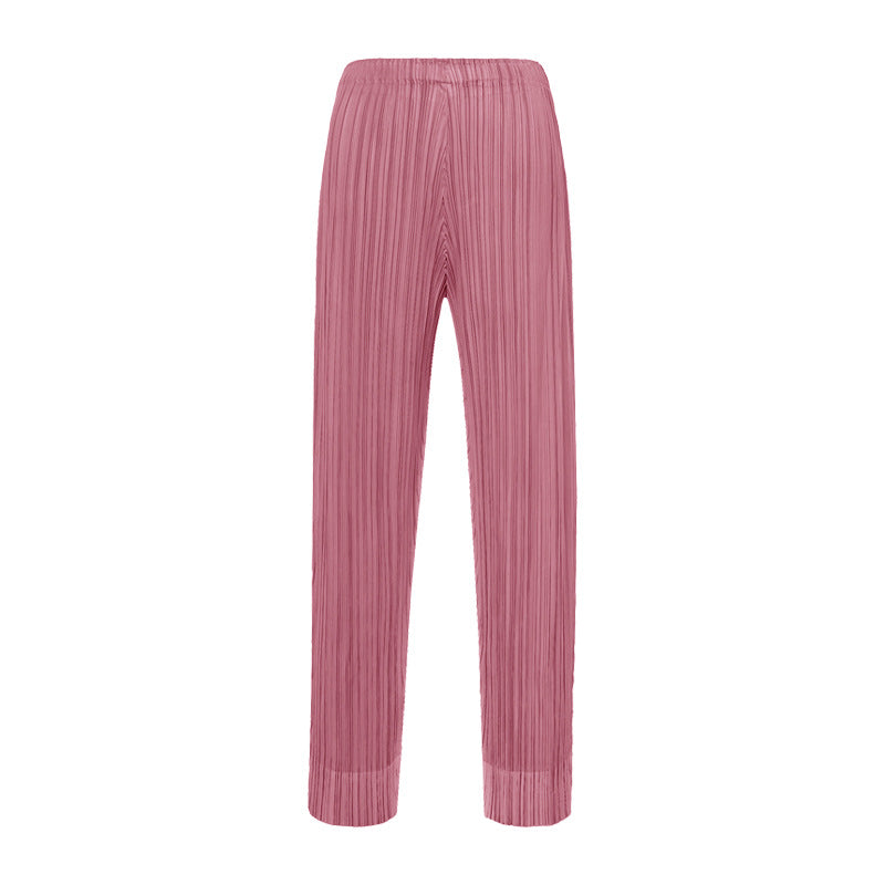 Simple Style Cropped Skinny Pants Women's Solid Color Basic Small Slit Casual Pants Women