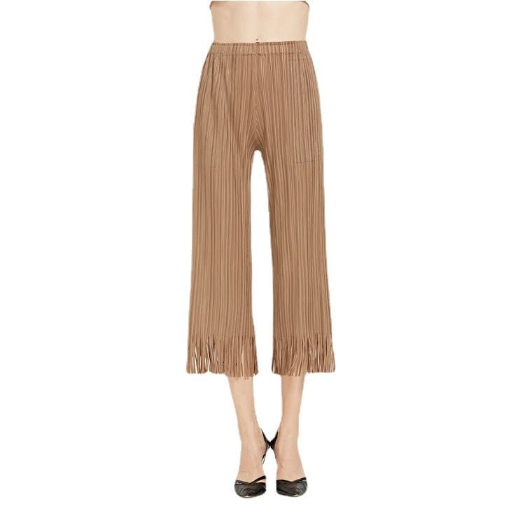 Tassel Pants All-Matching Comfortable Casual Straight Trousers Women