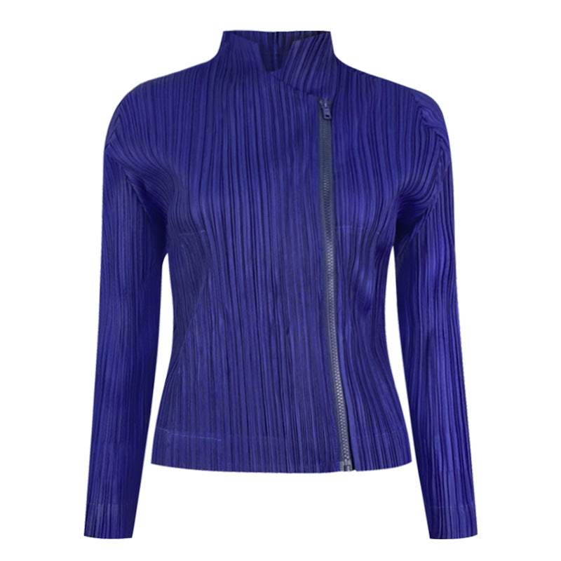 Special-Interest Design Short Coat Loose Slim Top Women's Zipper Style