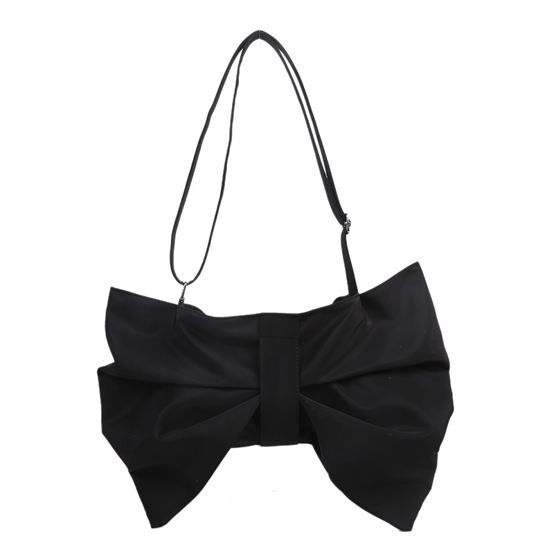 Personality Bow Tote Bag, Large Capacity Crossbody Bag, One Shoulder Cloth Bag, Student Canvas Bag