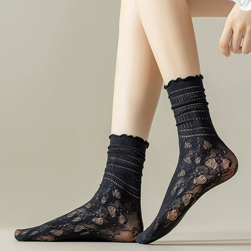 [3 Pairs] Spring and Summer Mesh Japanese and Korean Simple to Wear and Match a Very Versatile Fashion Product