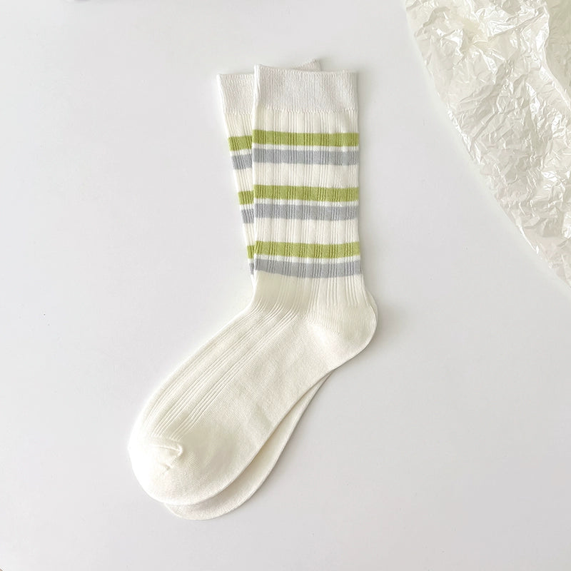 [2 Pairs] Green Bamboo Cotton Spring and Summer Thin and Comfortable Breathable Bring a Grassland