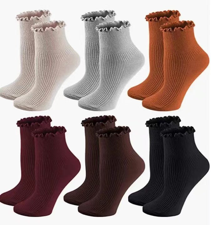 Japanese Lolita Women's Socks Tree Fungus-like Lacework Short Cotton Socks 10 Colors Cotton Women's Low Top Women's Low Cut Socks