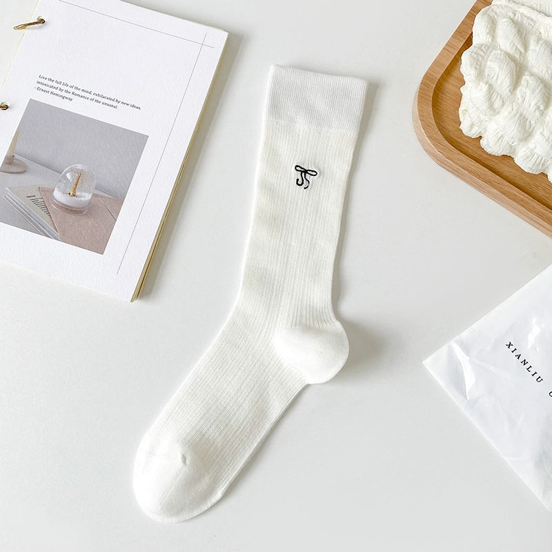 [5 Pairs] Solid Color Bowknot Cute MUA Summer Thin Breathable Little Fairy Wear