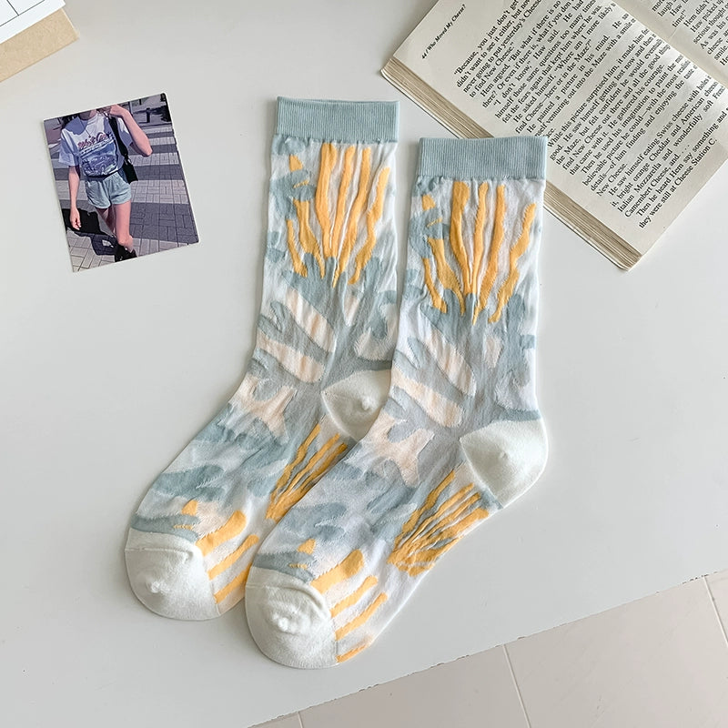 [4 Pairs] Spring and Summer Thin Breathable Mesh Street Fashion Athletic Girl Wear