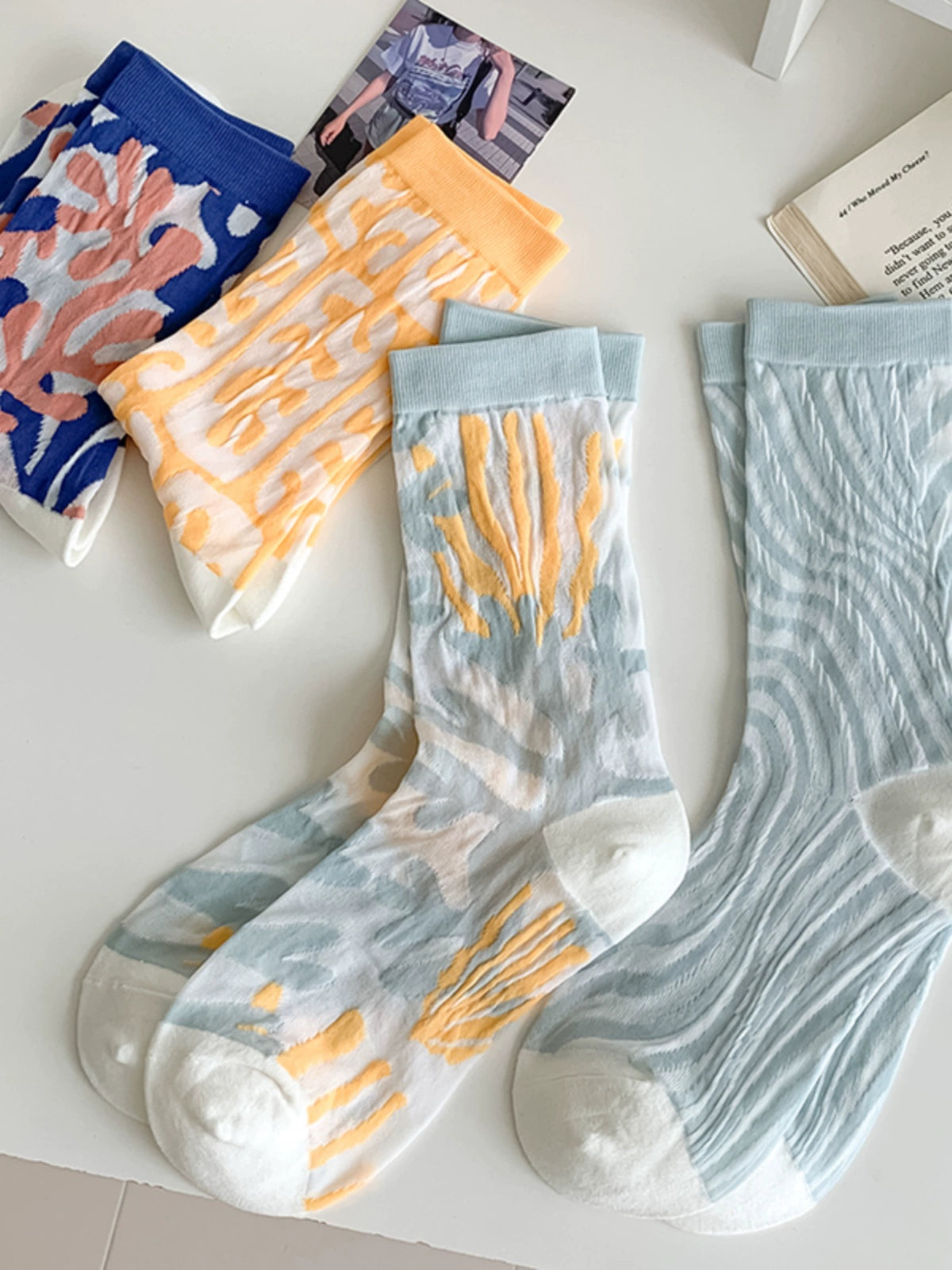 [4 Pairs] Spring and Summer Thin Breathable Mesh Street Fashion Athletic Girl Wear