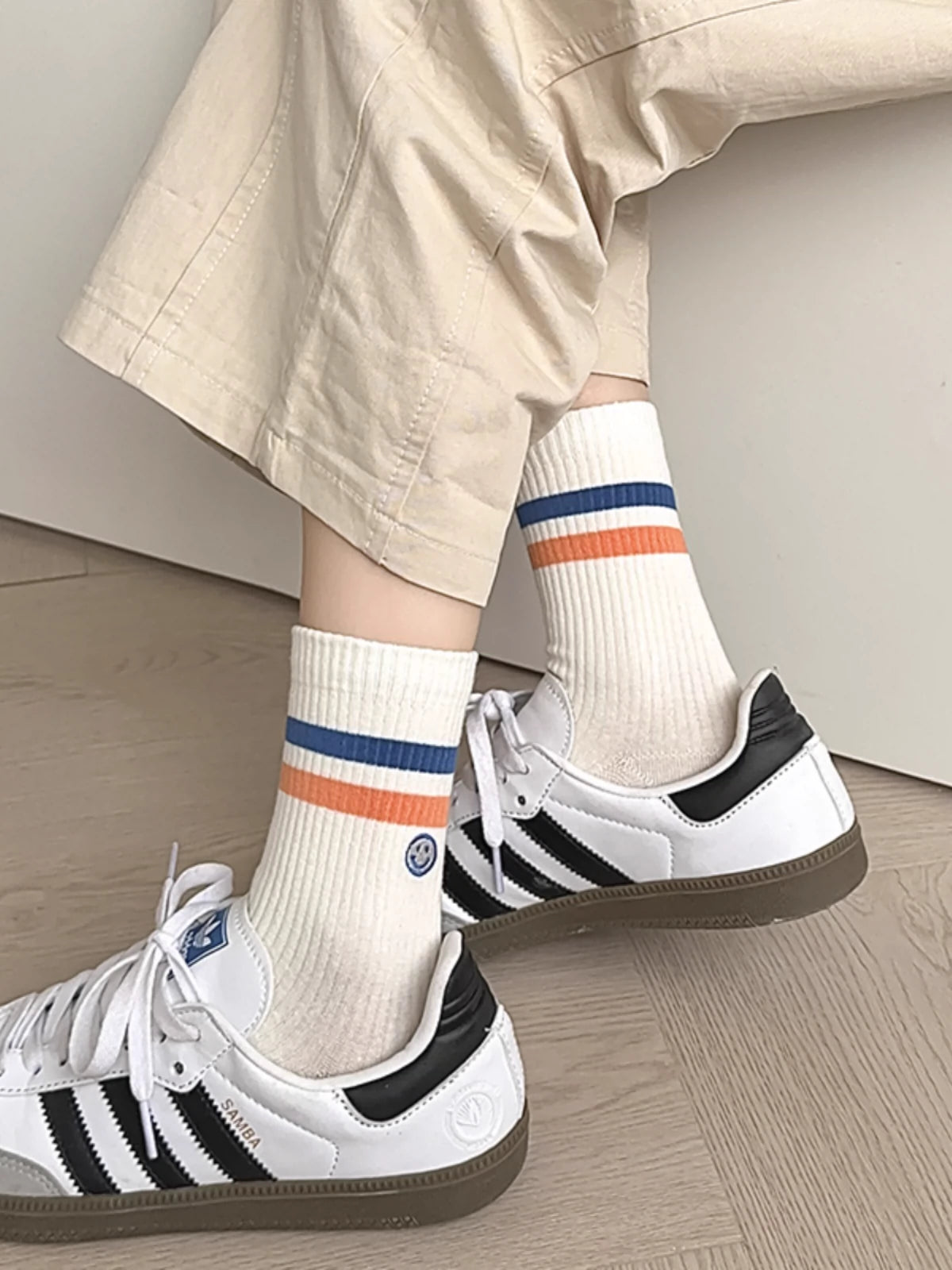 [4 Pairs] Pure Cotton Material Keeps Your Feet Dry All the Time Spring and Summer Girl New