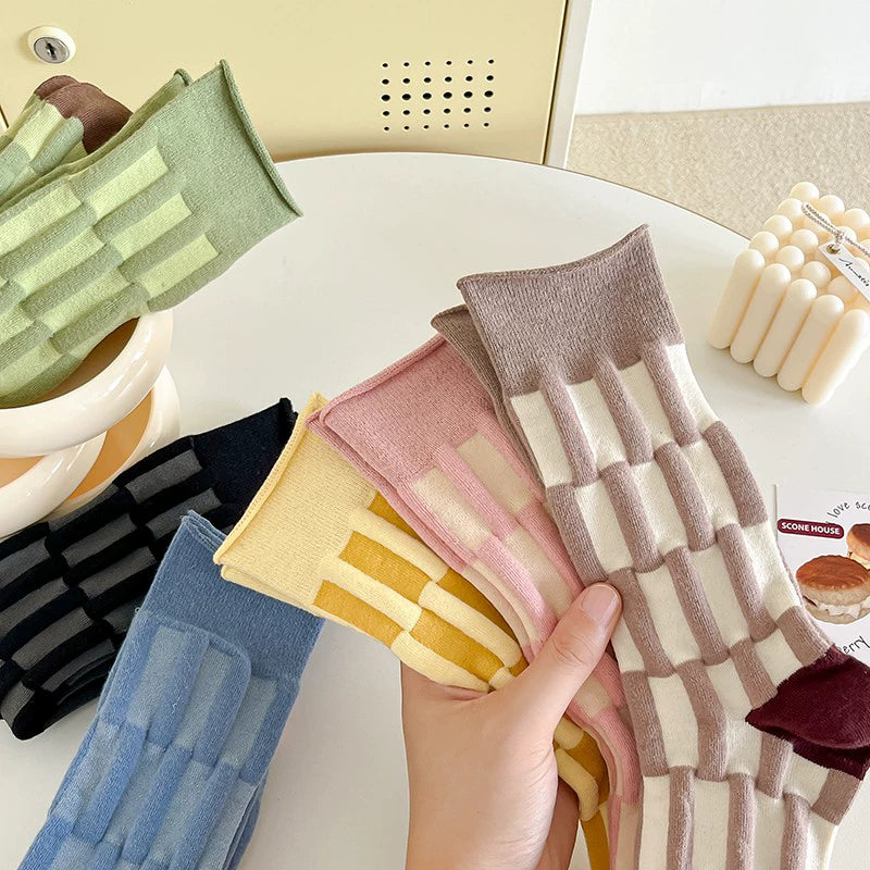 [5 Pairs] Dopamine Color Loose Block Three-Dimensional Spring and Summer Matching Beautiful