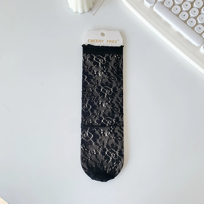 [5 Pairs] Summer Thin and Comfortable Breathable Mesh Pile Style Tube Socks