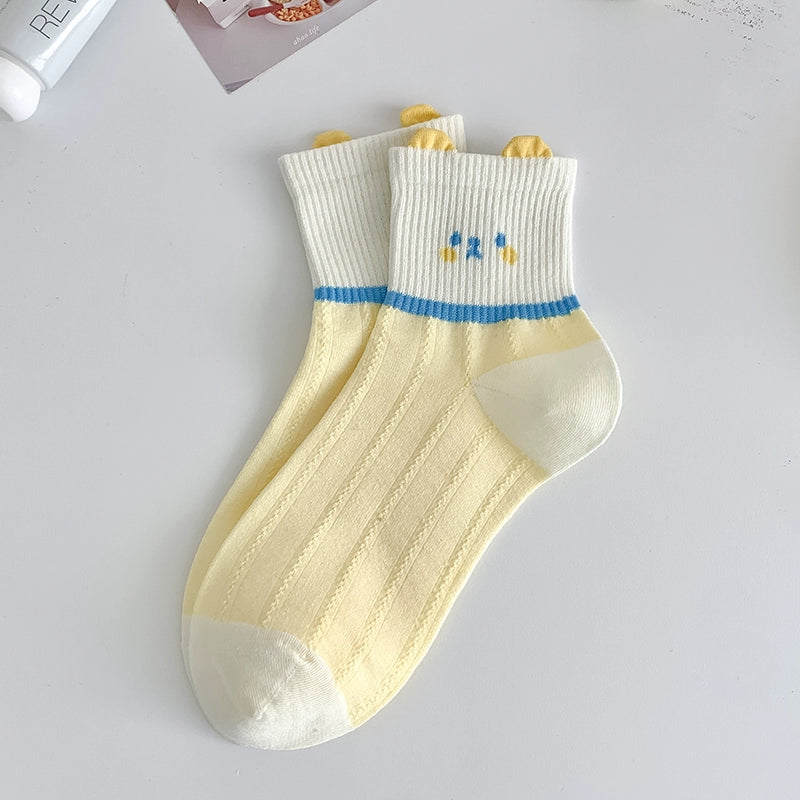 [5 Pairs Pack] Spring and Summer Thin Breathable Pure Cotton Makes Your Life Full of Surprises and Fun