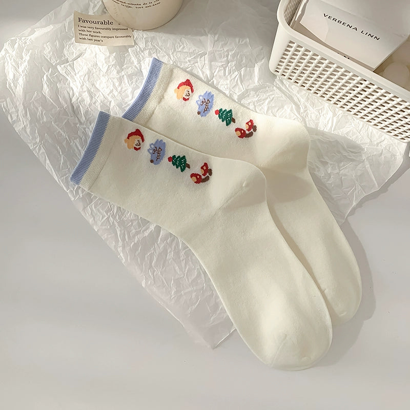 [4 Pairs] Trendy Cute Elements Summer Thin Breathable Japanese Cute Wear