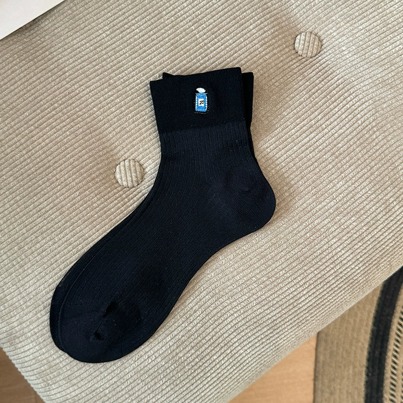 [6 Pairs] Classic Black and White Kanekalon Breathable and Simple Fashion Wear Fairy Flying