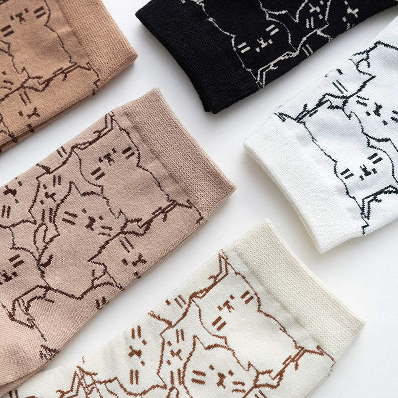 [2 Pairs] Spring Summer Japanese Cat Style Cute Cat Fashion Socks