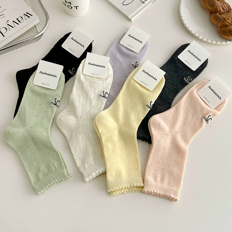[5 Pairs] Summer Dopamine Thin Bow Delicate and Soft Give Your Skin the Most Gentle Touch