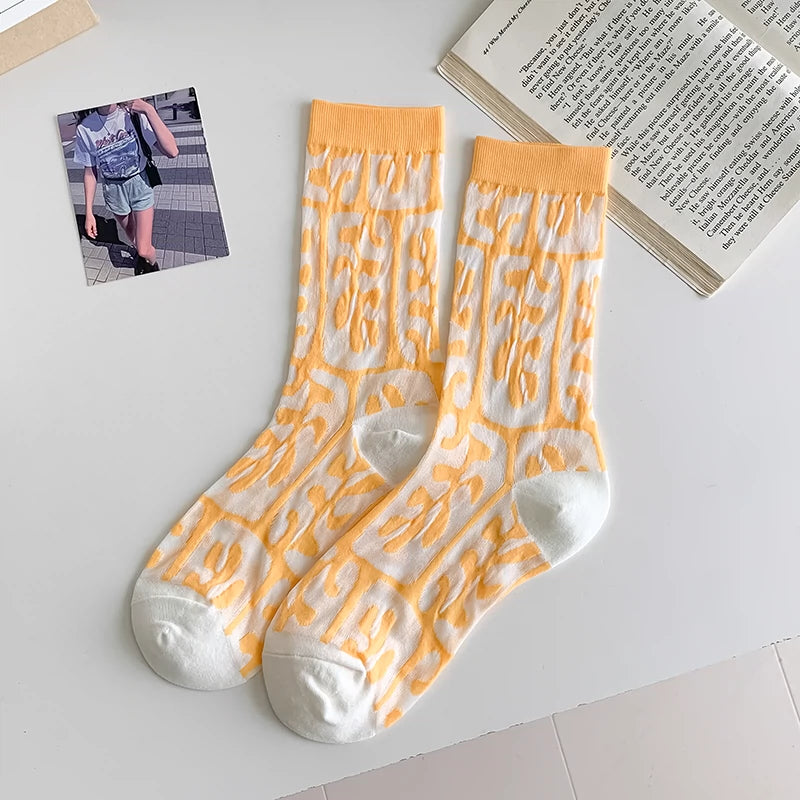 [4 Pairs] Summer Thin Ocean Style Fresh Simple and Breathable Wear