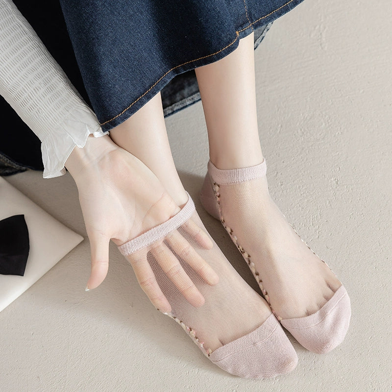 [5 Pairs] Show Low-Key Fashion Taste Summer Thin Breathable Kanekalon Seconds to Wear