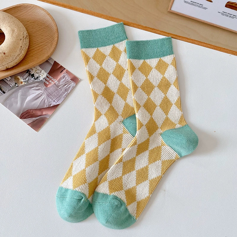 [3 Pairs] Matching Art Spring and Summer Thin Double Needle Items to Match Fashion Sense