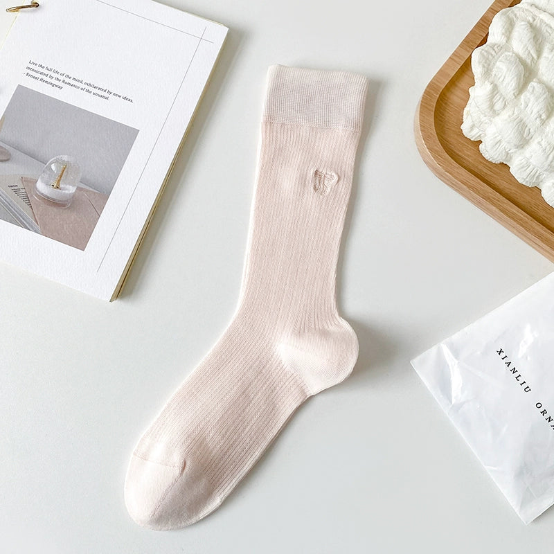 [5 Pairs] Solid Color Bowknot Cute MUA Summer Thin Breathable Little Fairy Wear