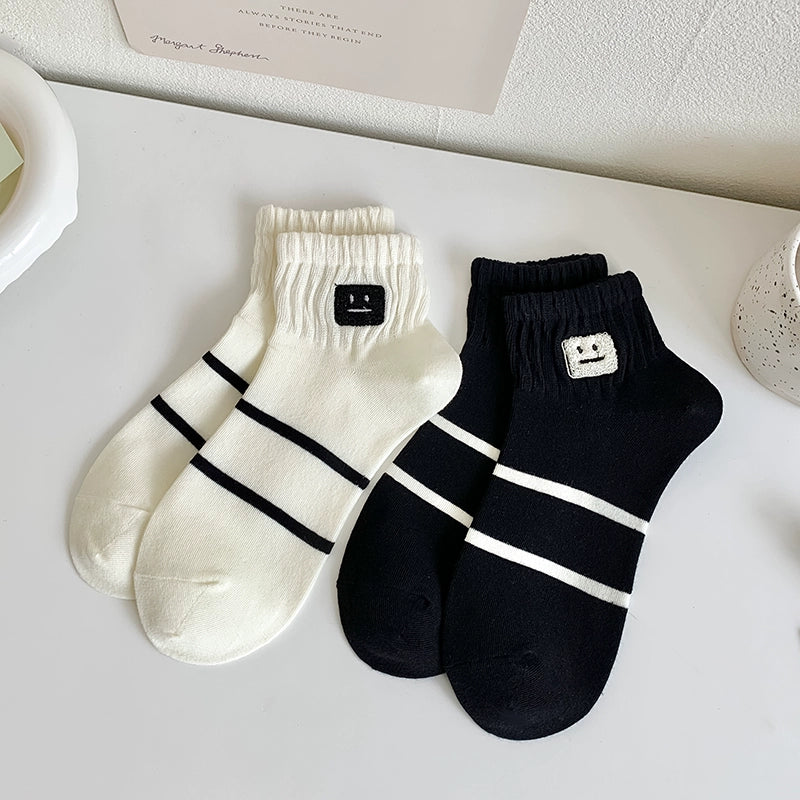 [2 Pairs] Spring and Summer Thin Breathable Boat Fresh Girl Simple to Wear Praise