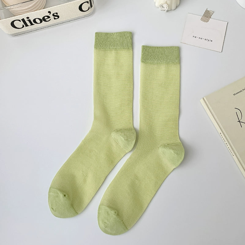 [4 Pairs] Thin Fine Mesh Breathable Leg Slimming Girlish Style Summer