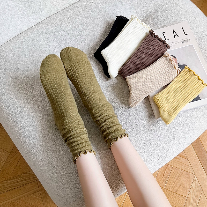 [2 Pairs] Spring and Summer Double Ruffled Lady Wear