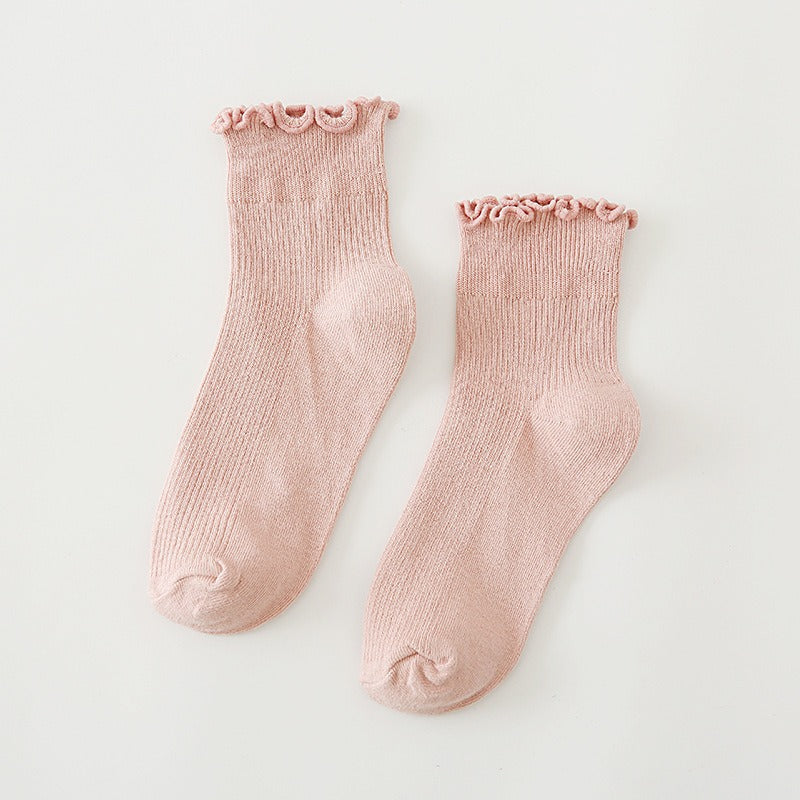 Japanese Lolita Women's Socks Tree Fungus-like Lacework Short Cotton Socks 10 Colors Cotton Women's Low Top Women's Low Cut Socks