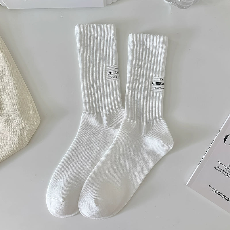 [3 Pairs] Simple Sports Style Fashion No Color Is Extra Socks