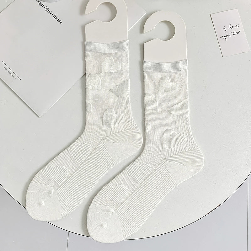 [5 Pairs] Summer Mesh Breathable Small White Small White White Again White Very Easy to Match