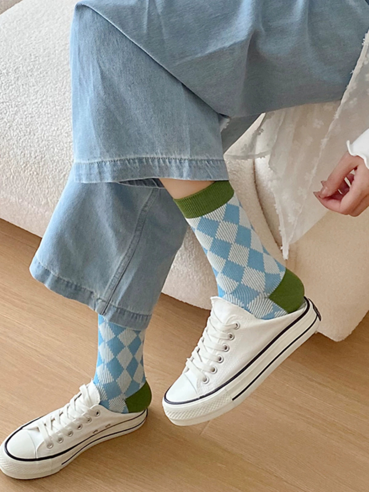 [3 Pairs] Matching Art Spring and Summer Thin Double Needle Items to Match Fashion Sense