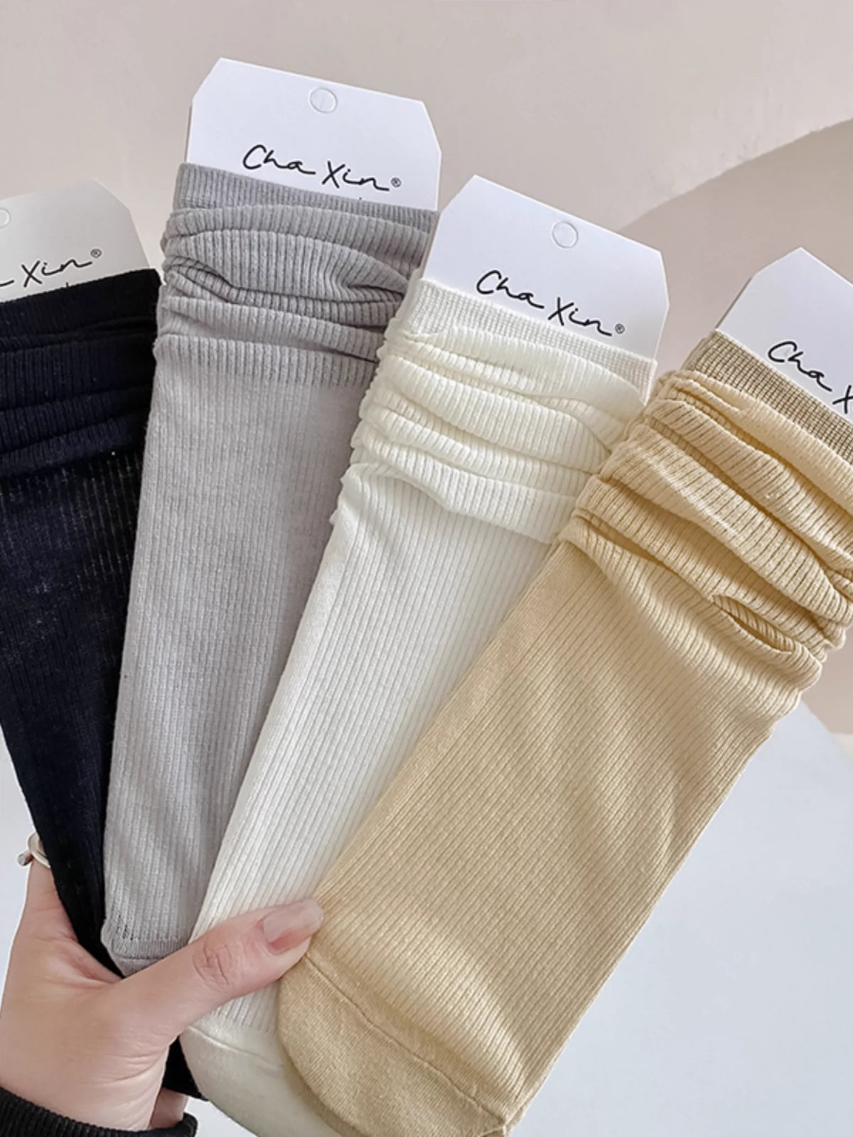 [4 Pairs] Thin Breathable Gentle Little Sister Solid Color Wear