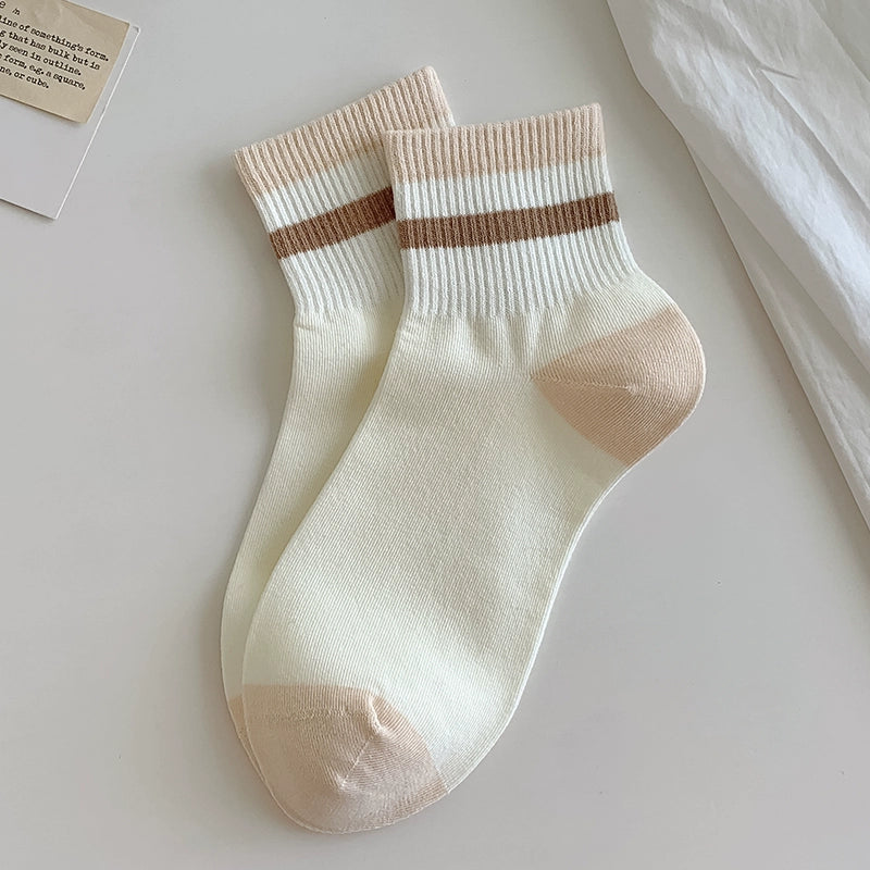 [5 Pairs] Create a Different Self-Made Spring and Summer Thin Pure Cotton Breathable