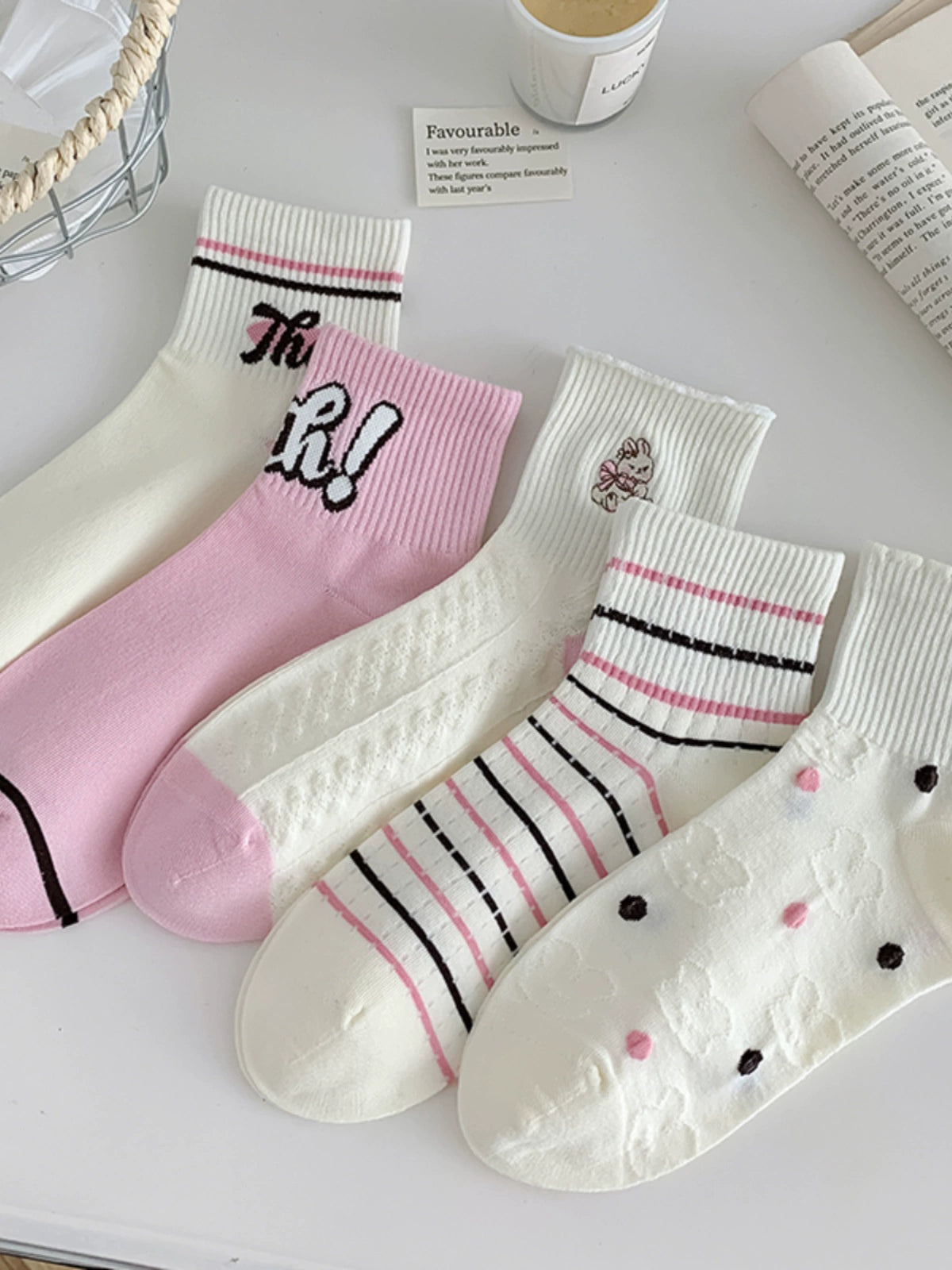 [5 Pairs] Spring and Summer Thin Breathable Cute Wear Makes You Young and Energetic Pure Cotton