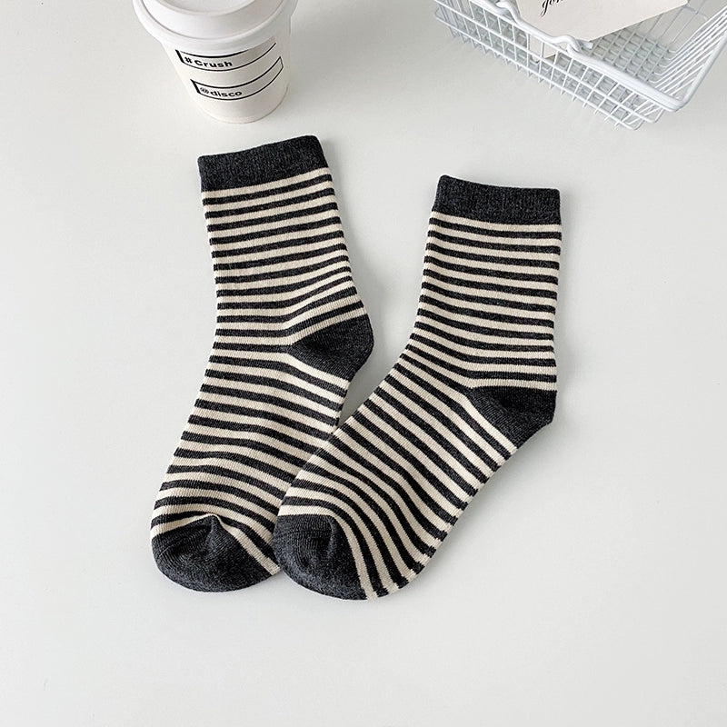 [2 Pairs] Spring and Summer Classic Striped Pure Cotton Comfortable Breathable and Fashionable