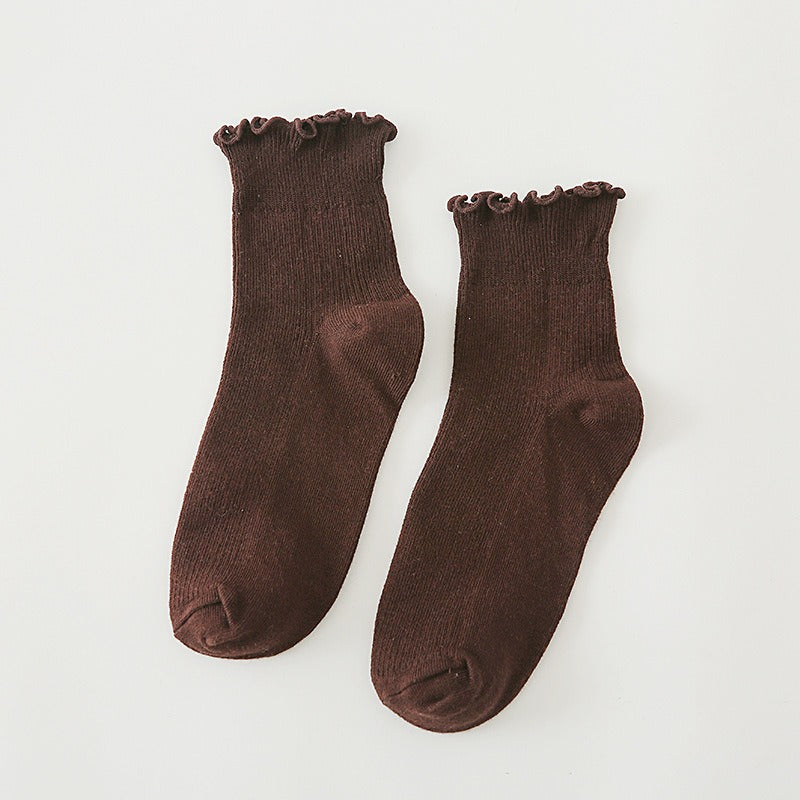 Japanese Lolita Women's Socks Tree Fungus-like Lacework Short Cotton Socks 10 Colors Cotton Women's Low Top Women's Low Cut Socks