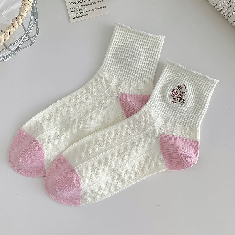 [5 Pairs] Spring and Summer Thin Breathable Cute Wear Makes You Young and Energetic Pure Cotton