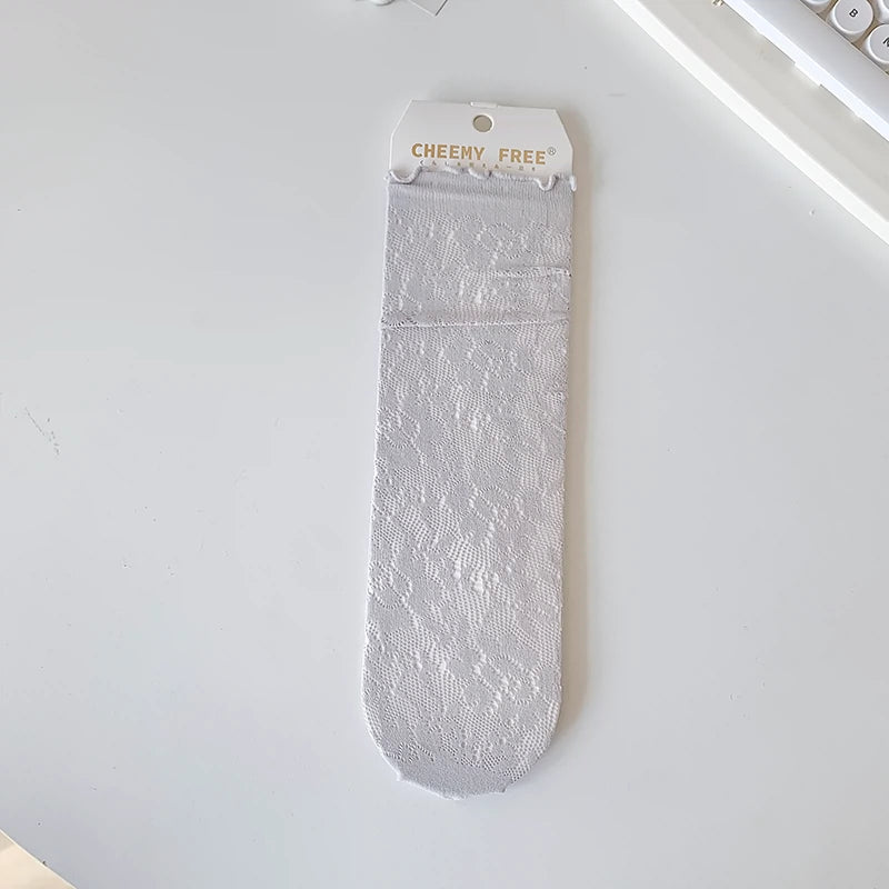 [5 Pairs] Summer Thin and Comfortable Breathable Mesh Pile Style Tube Socks